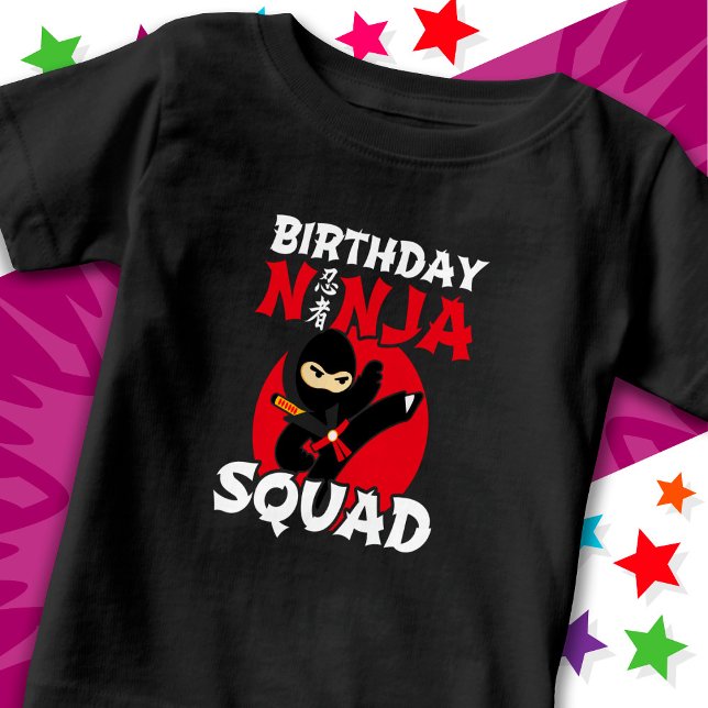 Ninja Födelsedagsfest Theme Birthday Ninja Squad T Shirt (Skapare uppladdad)