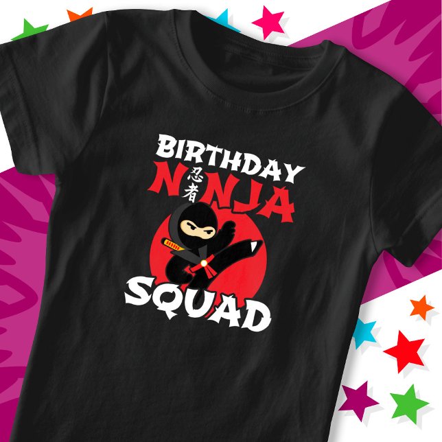 Ninja Födelsedagsfest Theme Birthday Ninja Squad T Shirt (Skapare uppladdad)
