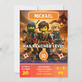 Ninja födelsedagsinbjudan inbjudningar