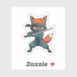 Ninja Fox Sticker – Cute Fox Vinyl Decal Klistermärken