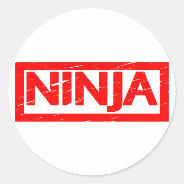 Ninja Frimärke Runt Klistermärke (Framsida)