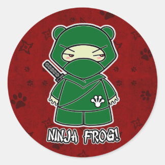 Ninja Frog! I Red Sticker Runt Klistermärke
