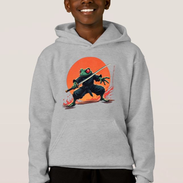 Ninja Frog Warrior - Samurai Katana Anime Fighter T Shirt (Framsida)
