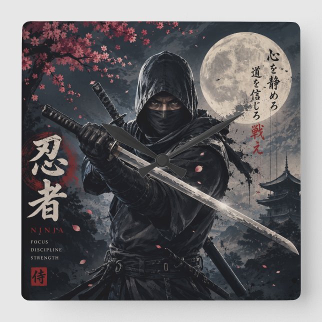 NINJA FYRKANTIG KLOCKA (Framsida)