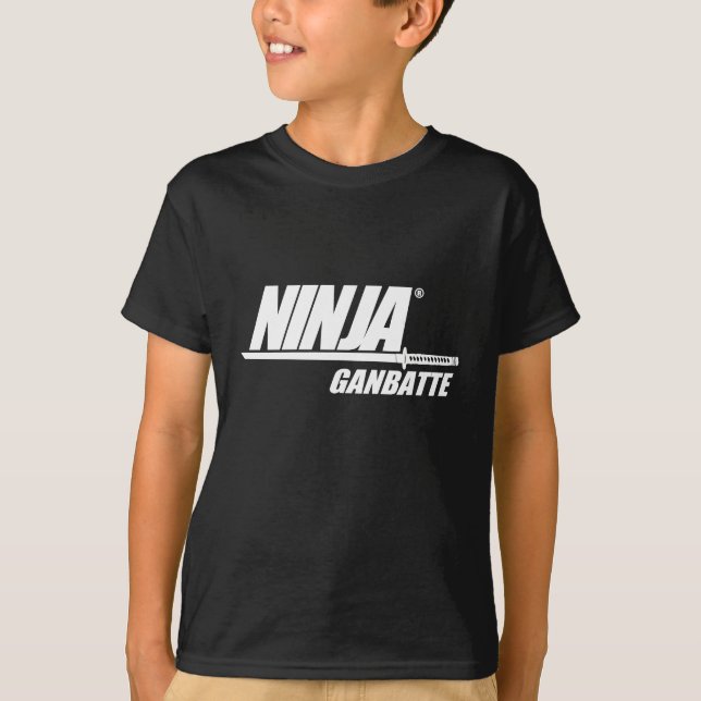 Ninja Ganbatte Tee Shirt (Framsida)