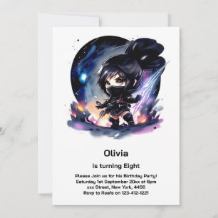 Ninja Girl Birthday-inbjudan Inbjudningar