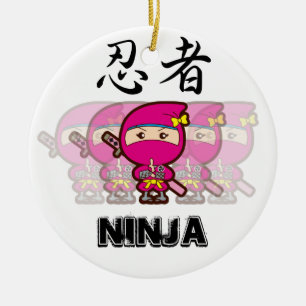 Ninja Girl Julgransprydnad Keramik