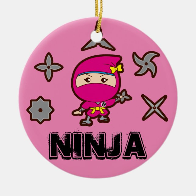 Ninja Girl Julgransprydnad Keramik (Framsidan)