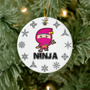 Ninja Girl Julgransprydnad Keramik