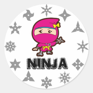 Ninja Girl Runt Klistermärke