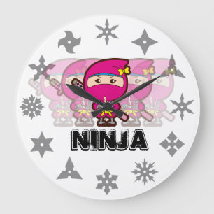 Ninja Girl Stor Klocka