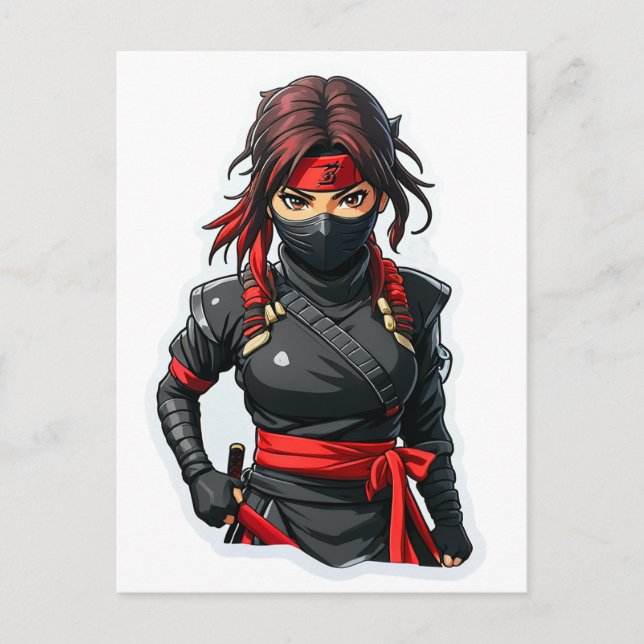 Ninja Girl Vykort (Framsida)