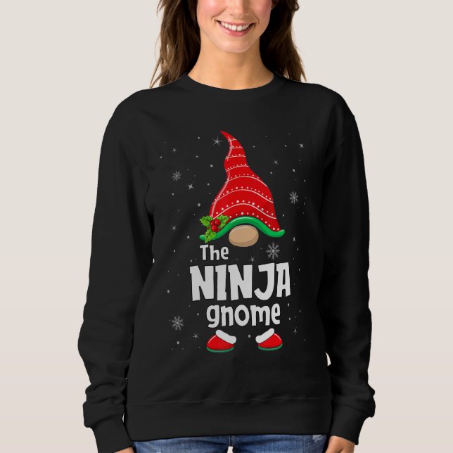 Ninja Gnome Matching Family Group Christmas Party  T Shirt (Framsida)