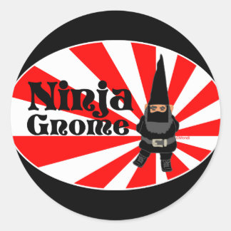 Ninja Gnome Runt Klistermärke