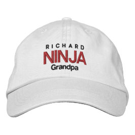 NINJA GRANDPA Personlig justerbar Hat V06 Broderad Keps