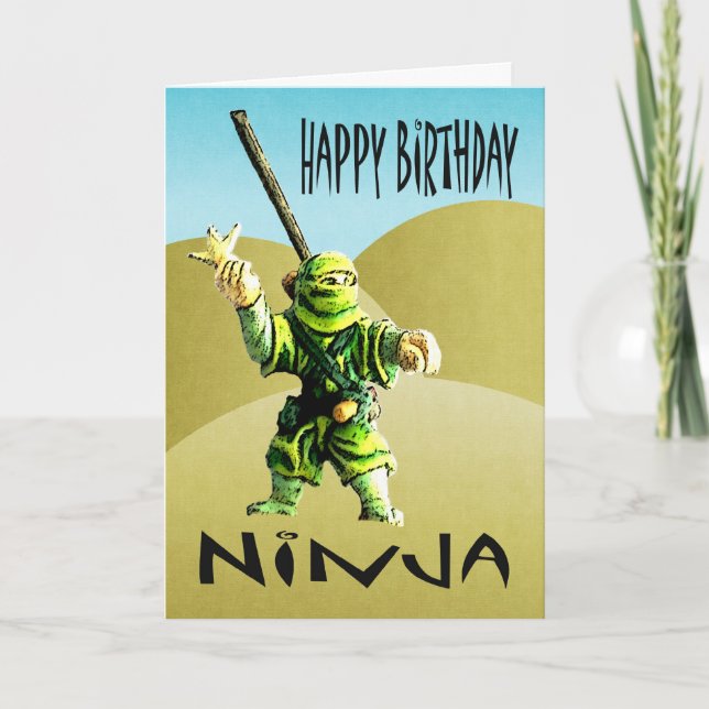 Ninja Grattis på födelsedagen Kort (Framsida)