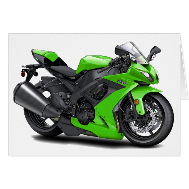 Ninja gröntcykel hälsningskort (Framsidan Horizontal)