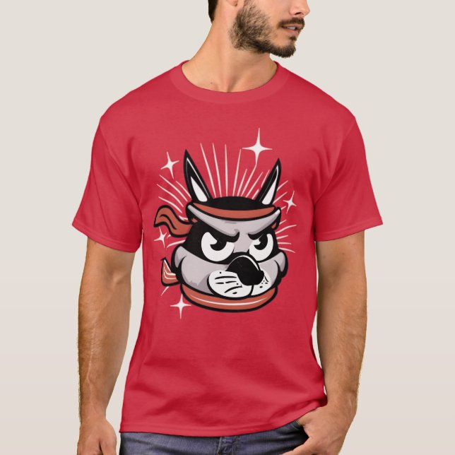 Ninja hund presentfamilj t shirt (Framsida)