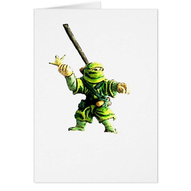 Ninja i Grönt Hälsningskort (Framsidan)