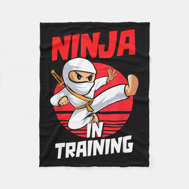 Ninja In Training Costume Party Warrior Boys Girls Fleecefilt (Framsidan)
