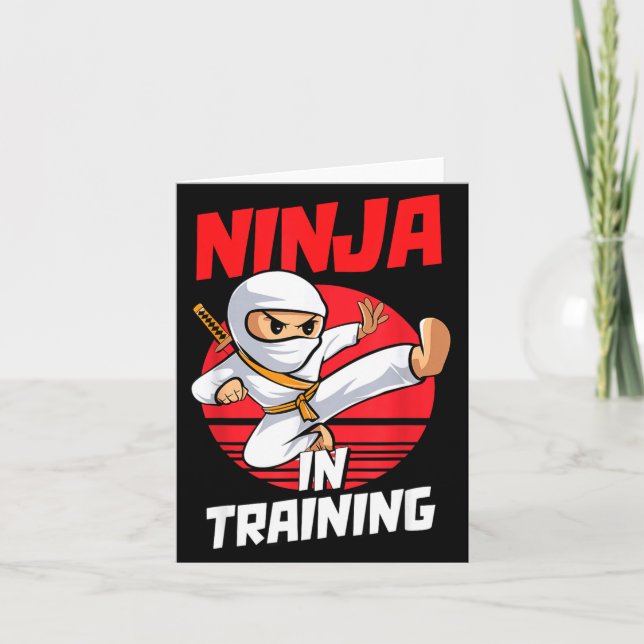 Ninja In Training Costume Party Warrior Boys Girls Kort (Framsida)