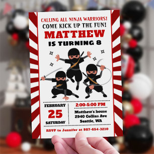 Ninja-inbjudan, Ninja födelsedag Inbjudningar