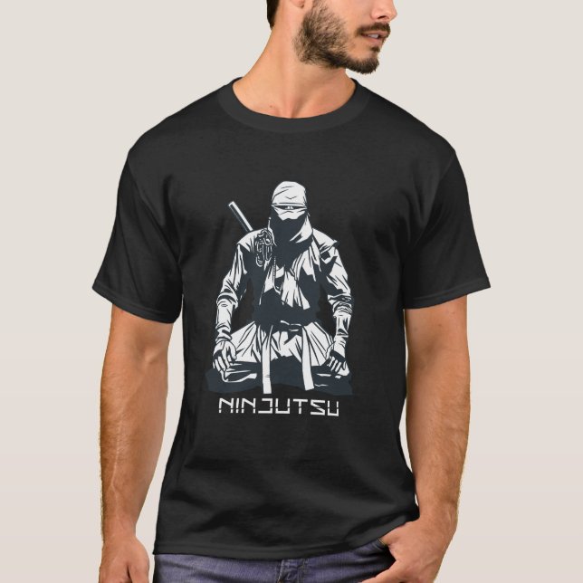 Ninja Japansk Ninjutsu Mördare Design T Shirt (Framsida)