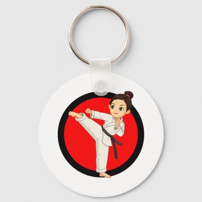 Ninja/Karate Girl Nyckelring (Framsida)