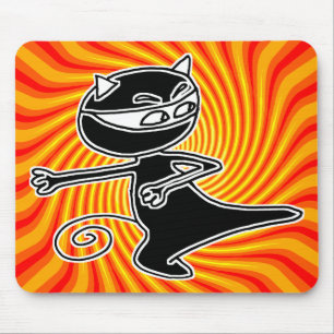 Ninja katt Firekick Mousepad Musmatta