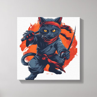 Ninja Katt Smyg Canvastryck