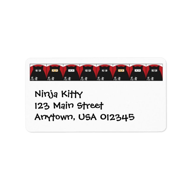 Ninja Kattunge adressetikett (Framsidan)
