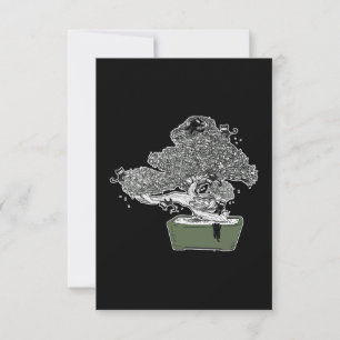 Ninja Kattunge Bonsai Träd japansk buddhist Zen Tack Kort