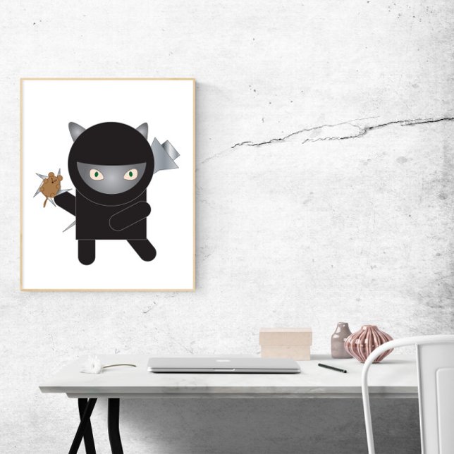 Ninja Kattunge Cute Mouse Poster (Skapare uppladdad)