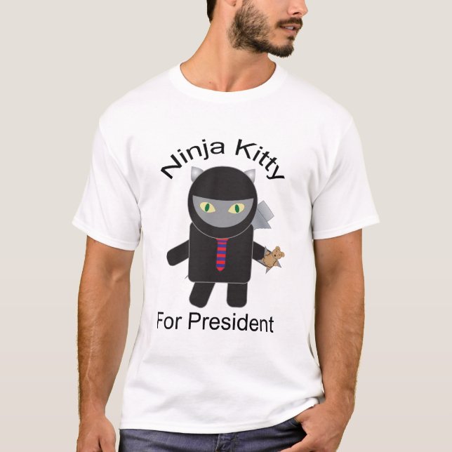 Ninja Kattunge för president Shirt Tee (Framsida)