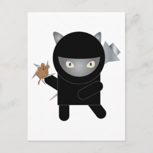 Ninja Kattunge Kawaii Cute Vykort