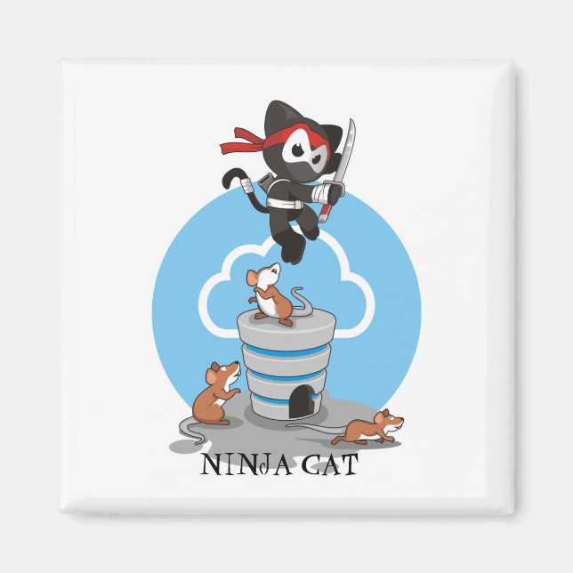 Ninja Kattunge med Mice Magnet (Framsidan)