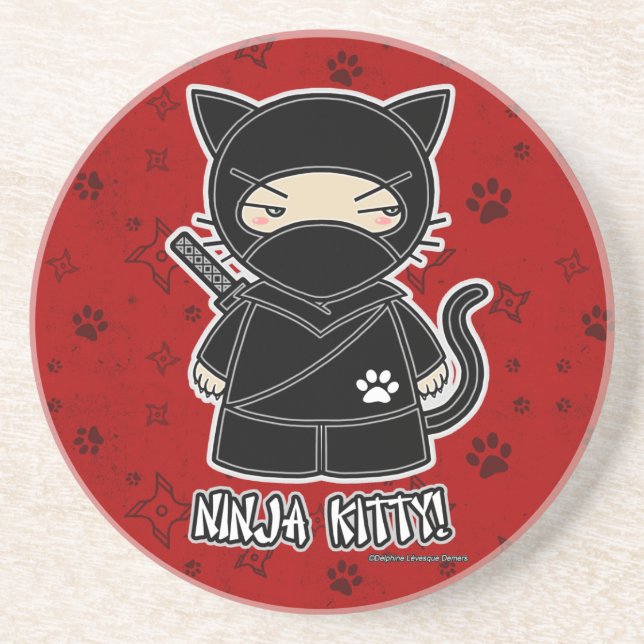 Ninja kattunge! Ninjadorables röd kustfartyg Underlägg Sandsten (Framsidan)