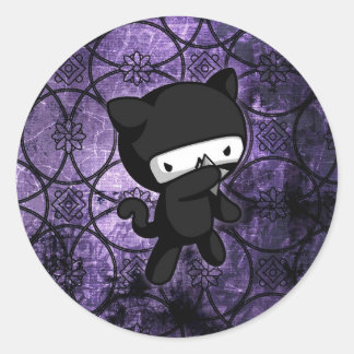 Ninja Kattunge Runt Klistermärke