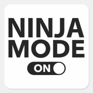 Ninja-läge på fyrkantigt klistermärke