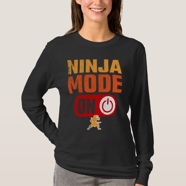 Ninja-läge på kristen eller funny t shirt (Framsida)