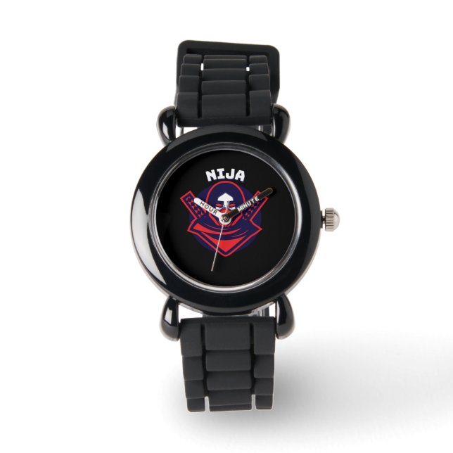 Ninja-logotyp – djärvt krigaremblem armbandsur (Framsida)