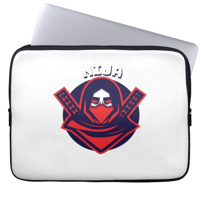 Ninja-logotyp – djärvt krigaremblem laptop fodral (Framsidan)
