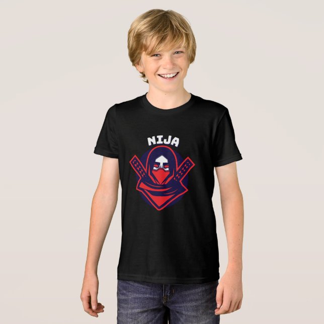 Ninja-logotyp – djärvt krigaremblem t shirt (Framsida Full)