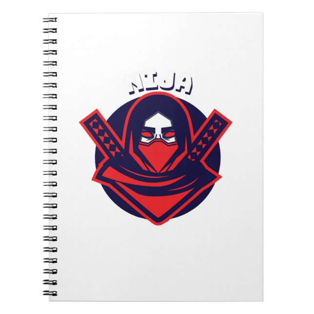 Ninja-logotyp – djärvt krigarvapen anteckningsbok (Framsidan)