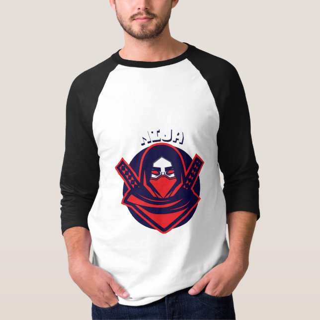 Ninja-logotyp – djärvt krigarvapen t shirt (Framsida)