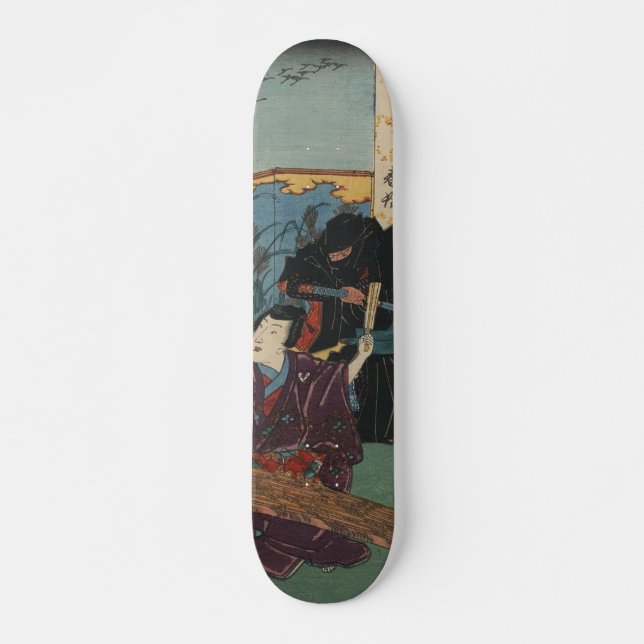 Ninja-målning cirka 1853 skateboard bräda 20 cm (Framsida)