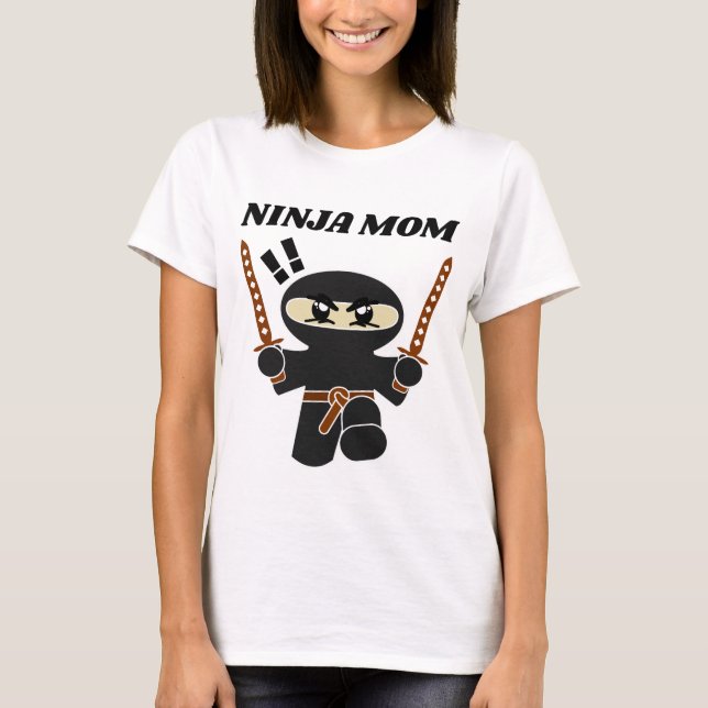 NINJA MAMMA mors dag T-Shirts (Framsida)