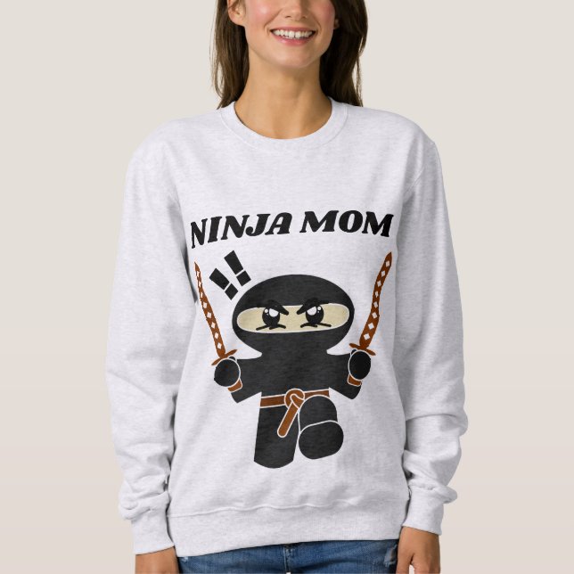 NINJA MAMMA ROLIG T-SHIRT SWEATSHIRT (Framsida)