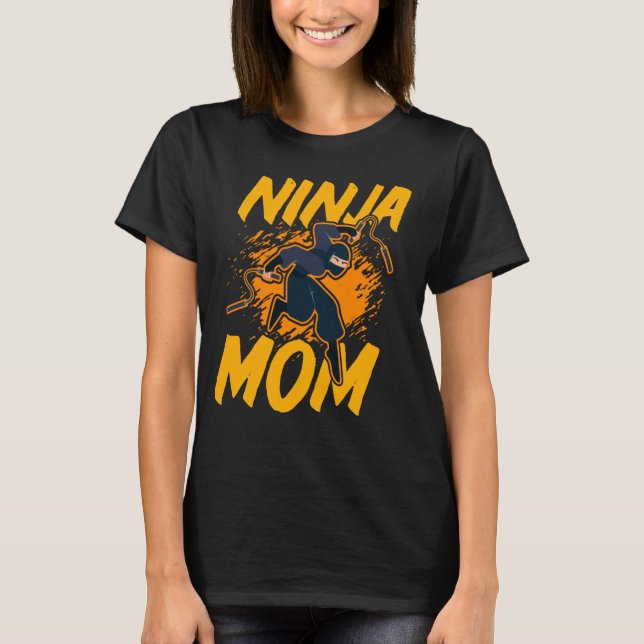 Ninja Mamma Warrior Funny T Shirt (Framsida)