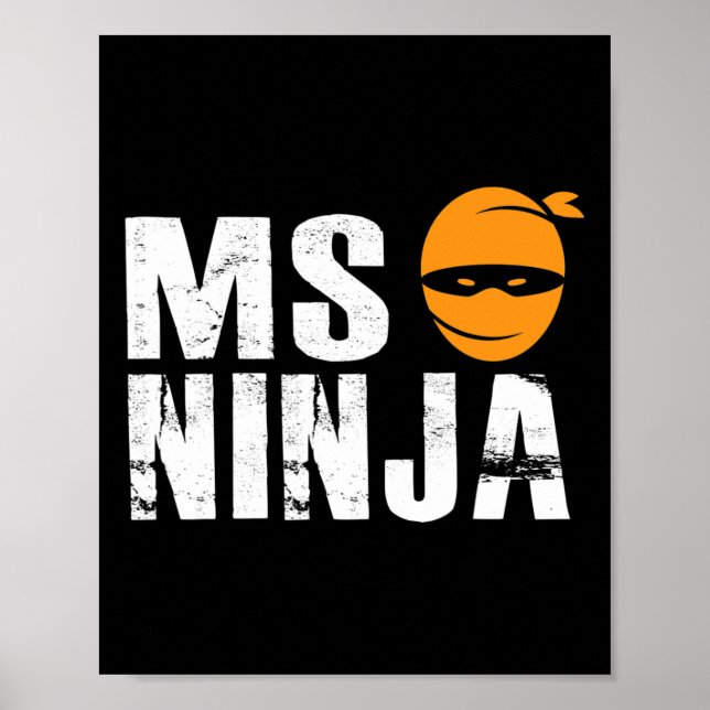Ninja - Många Sclerosis Support Awareness Fight Poster (Framsidan)